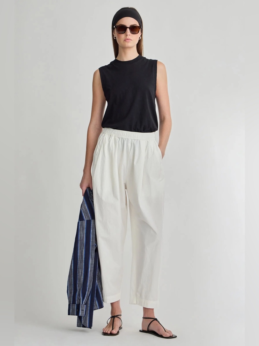 Apiece Apart spa pleat pant white